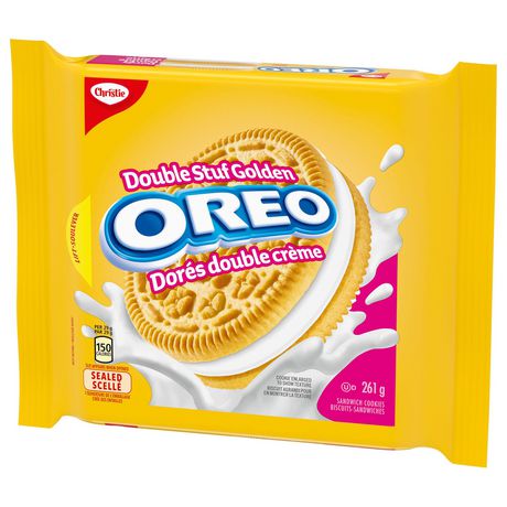 OREO Double Stuf Golden Sandwich Cookies, 1 Resealable Pack (261g ...