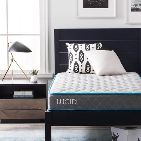 Lucid 7 Inch Bounder Innerspring Mattress with Quilted Fabric Cover