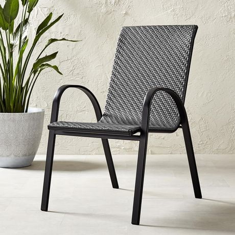 Mainstays Wicker Stacking Chair, Space-saving design