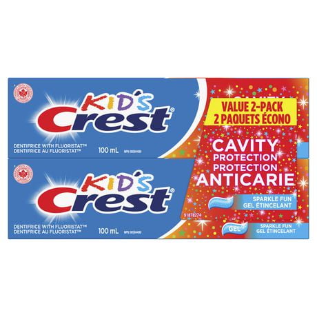 Crest Kids Cavity Protection Toothpaste, Sparkle Fun Flavor, 100 mL, Pack of 2