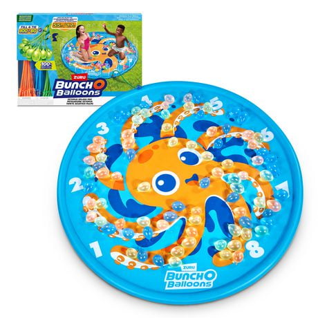 Bunch O Balloons Octopus Splash Pad with 100+ Rapid-Filling Self Sealing Water Balloons, Summer Outdoor Toy