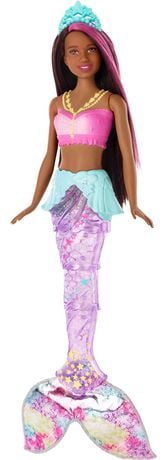 Barbie Dreamtopia Sparkle Lights Mermaid Doll, Brown Hair