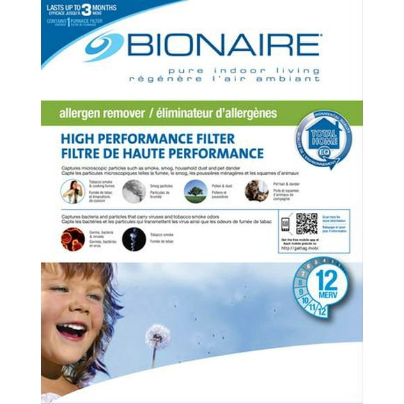 Filtre de fournaise anti-allergènes Élite Bionaire 16 x 25 po - BFFEA-1625A