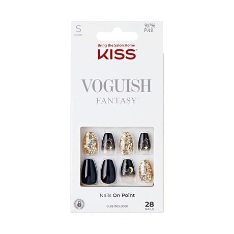 KISS Voguish Fantasy Nails - Fake Nails, 28 Count, Medium