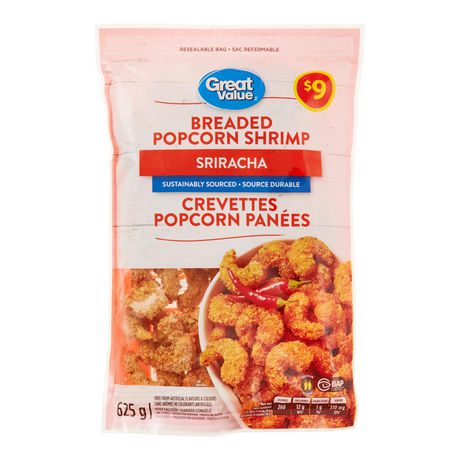 Great Value Sriracha Breaded Popcorn Shrimp | Walmart Canada