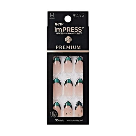 KISS ImPress Premium - Fake Nails, 30 Count, Short, Press-on manicure