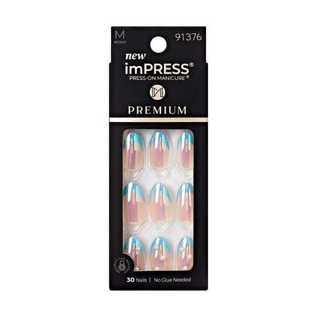 KISS ImPress Premium - Fake Nails, 30 Count, Short