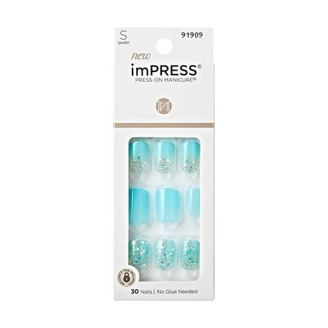 KISS ImPRESS Press-On - Fake Nails, 30 Count, Short