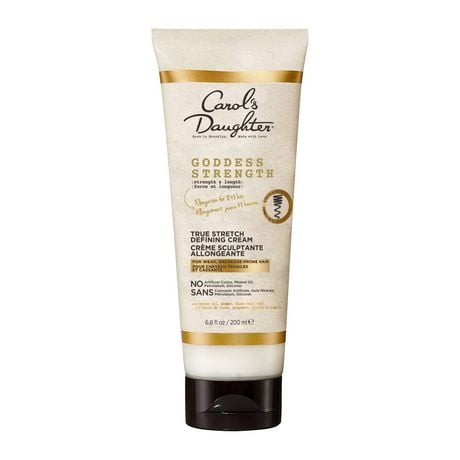 Carol's Daughter Goddess Strength True Stretch Defining Hair Cream with Castor Oil, Moisturizing Hair Care to Define Curly and Wavy Hair for Up To 48HR, 200ML, Elongates and defines curls.