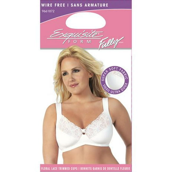 Exquisite Form  #9661872 FULLY Full-Support Bra, Lace, Wire-Free, Available Sizes 38C-44DD