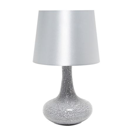 Lampe de table Simple Designs en verre carrelé mosaïque avec abat-jour en tissu