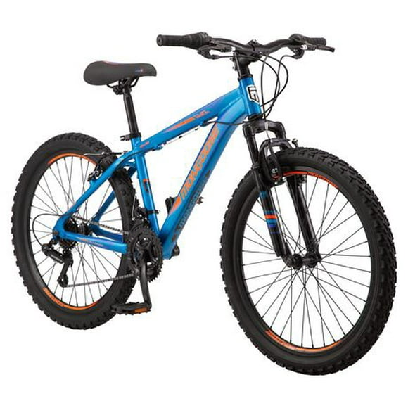 Mongoose Flatrock mountain bike, 21 speeds, 24-inch wheels, blue
