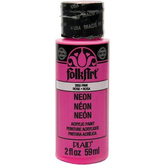 Folkart Neon Acrylic Paint, Pink, FolkArt Neon Paint