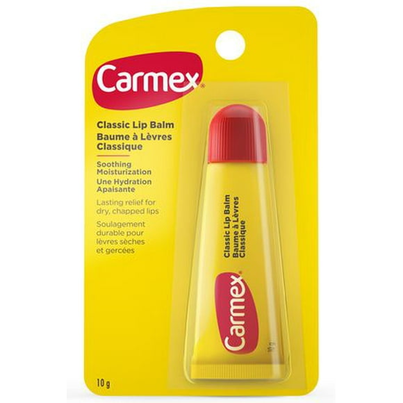 Carmex Classique 10G en Tube Soulagement durable pour les lèvres sèches et gercées.
