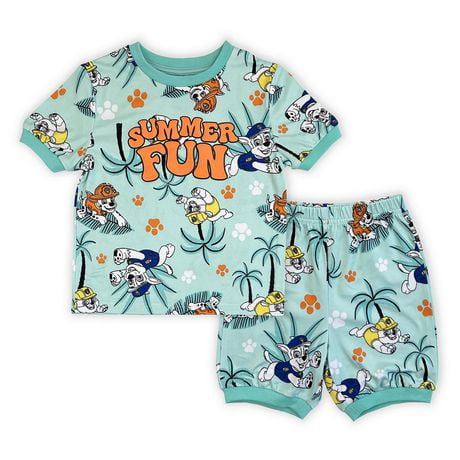 Paw Patrol Toddler Boy's short sleeve  T-Shirt and Shorts 2 piece Pajamas Set, Sizes 2T to 5T