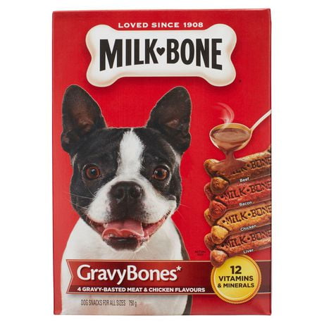 Milk-Bone GravyBones Crunchy Biscuit Dog Treats, Meat & Chicken Flavour ...