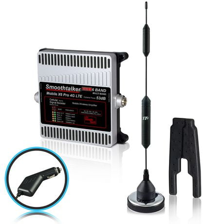 Amplificateur sans fil de signal cellulaire Extreme Power Mobile X6 PRO de Smoothtalker à 6 bandes LTE/6G 53 dB pour la voiture