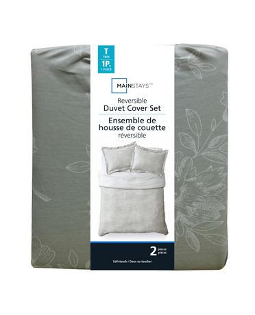 Mainstays Romantic Stripe Reversible Cotton Duvet Cover Set | Walmart ...