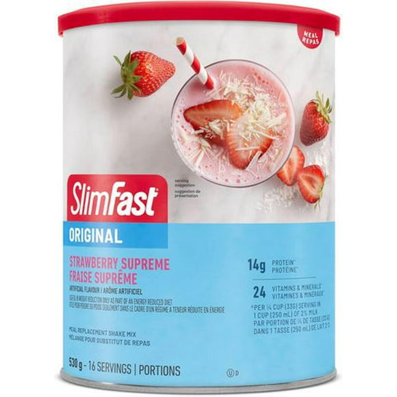 SlimFast Original Strawberry Supreme Meal Replacement Shake Mix, 530 g