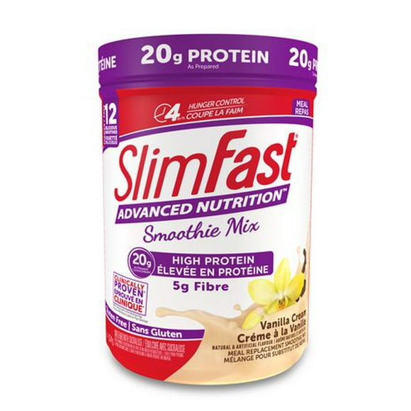 SlimFast Advanced Nutrition Hunger Control Smoothie High Protein Vanilla Cream Meal Replacement Shake Mix, 312 g