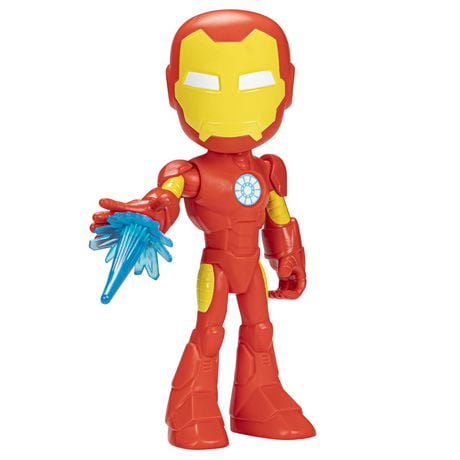 Marvel Spidey and His Amazing Friends Supersized Iron Man 9-inch Action Figure, Preschool Super Hero Toy