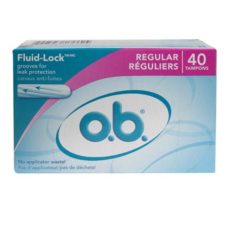 O.b. Original Non-Applicator Tampons, Regular Absorbancy, Pack Of 40 ...