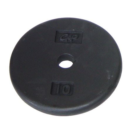 CAP Barbell 1-Inch Cast Iron Weight Plate, Black, Single, 10 Lbs ...