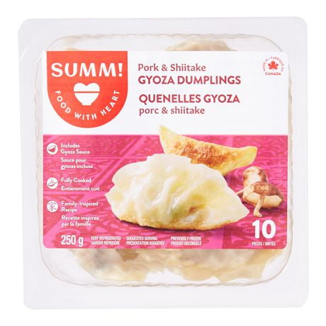 Pork & Shiitake Gyoza Dumplings, 10 Gyoza + 1 packet of Gyoza sauce
