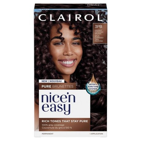 Clairol Nice'N Easy Pure Brunettes Permanent Hair Dye, Rich Tones That Stay Pure Until Re-Coloring