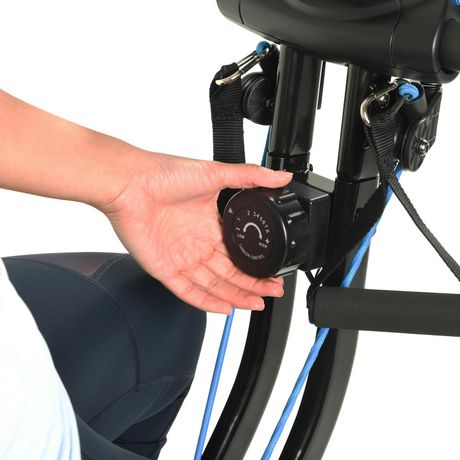Vélo droit pliant Exerpeutic avec Bluetooth et bandes de résistance