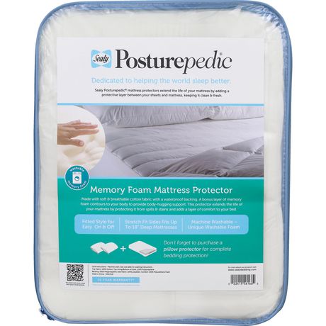 Sealy Memory Foam Washable Waterproof Fitted Mattress Pad ...