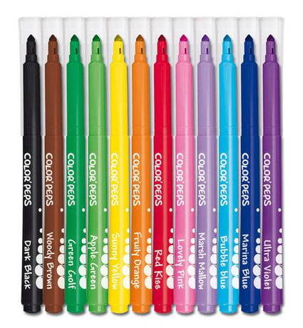 Maped Color' Peps Long Life Washable Felt Tip Markers, 72 per Pack ...