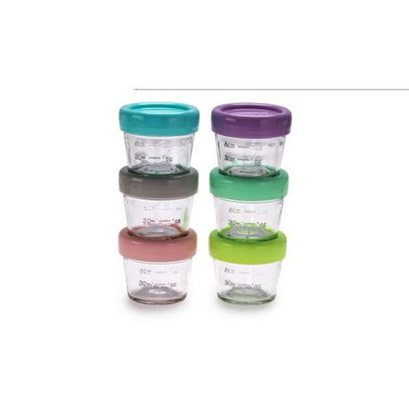 melii Glass Baby Food Freezer Jars, Snack Container with Lids, BPA Free, Microwave & Dishwasher safe