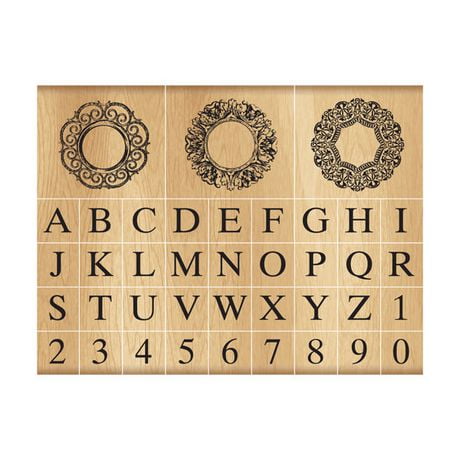 Momenta Alphabets de monogramme ensemble de bois