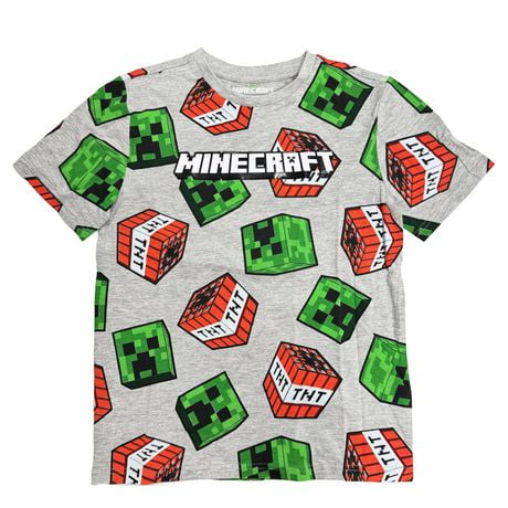 Minecraft T-shirt à manches courtes avec logo Creeper pour garçon