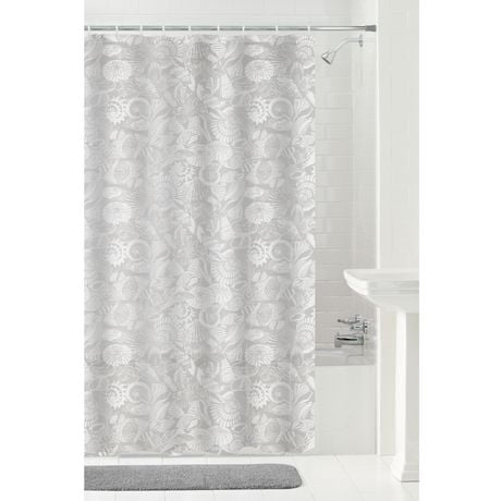 Mainstays Seashells PEVA Shower Curtain, 70" x 72", PEVA shower curtain