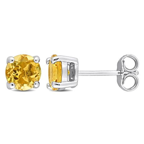 Miabella Citrine Solitaire Stud Earrings in Sterling Silver | Walmart ...