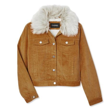 corduroy jacket with fur collar womens