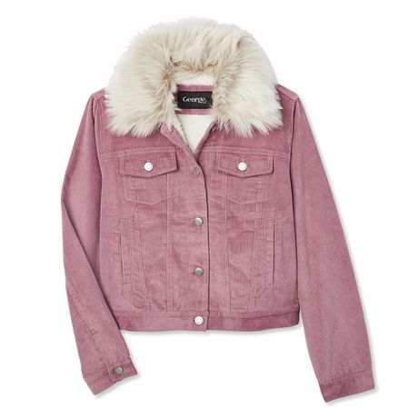 George Women's Sherpa-Lined Corduroy Jacket with Faux Fur Collar | Walmart  Canada