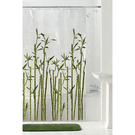 Mainstays Peva Bamboo Shower Curtain or Liner, 70 inches x 72 inches