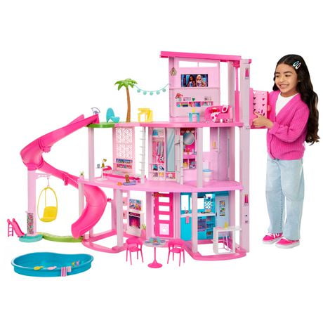 Barbie Coffret de jeu – Maison de rêve, 3 étages, 75+ éléments
