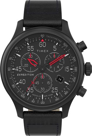 Timex Expedition Field Chronograph 43mm Leather Strap Watch | Walmart ...