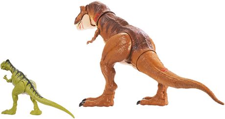 jurassic world battle damage tyrannosaurus rex & monolophosaurus