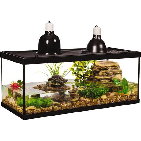 Tetra Aquatic Turtle Deluxe Kit 20 Gallons, aquarium With Filter And Heating Lamps, 30 IN