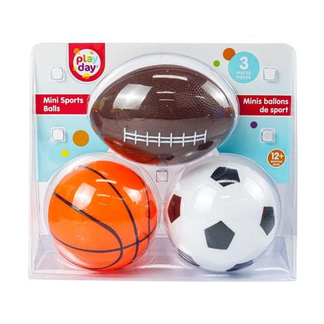 Play Day Minis ballons de sport,3 pieces Minis ballons de sport