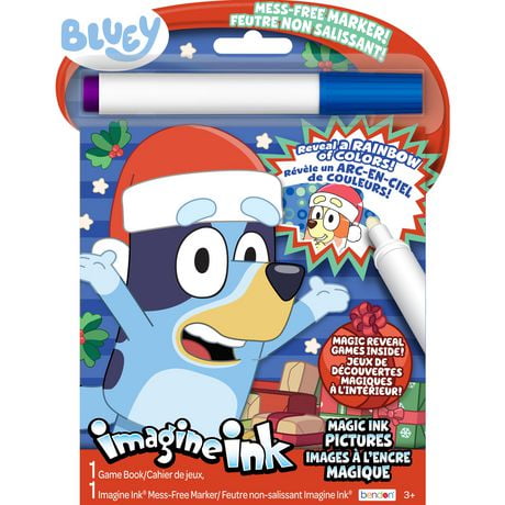 Bluey 10-page Imagine Ink Magic Pictures Coloring Book with Mess Free Marker, Bluey 10-page Mess Free Imagine Ink Book