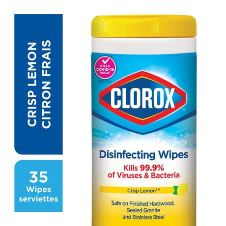 Serviettes désinfectantes Clorox au parfum de citron frais, boîte de 35 Tue le Virus COVID-19