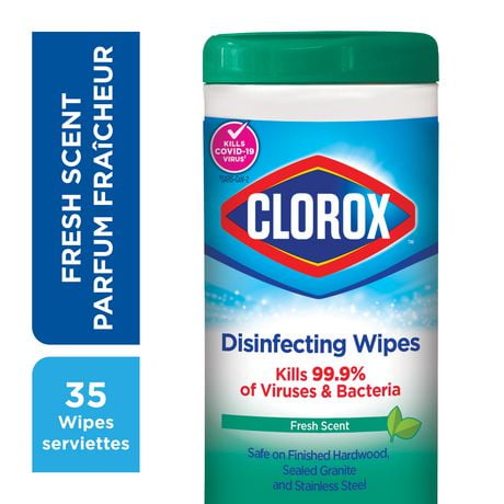 Serviettes désinfectantes Clorox® au parfum fraîcheur, boîte de 35 Tue le Virus COVID-19