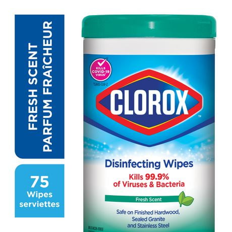 Serviettes désinfectantes Clorox® au parfum fraîcheur, boîte de 75 75 unités