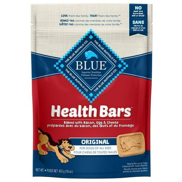 BLUE Health Bars biscuits naturels pour chiens bacon, des œufs et du fromage 453g